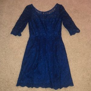Blue lace dress. Size 4.